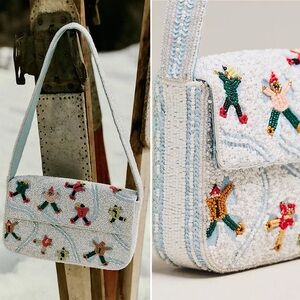 ANTHRO Fiona Beaded Bag - Snow Angels